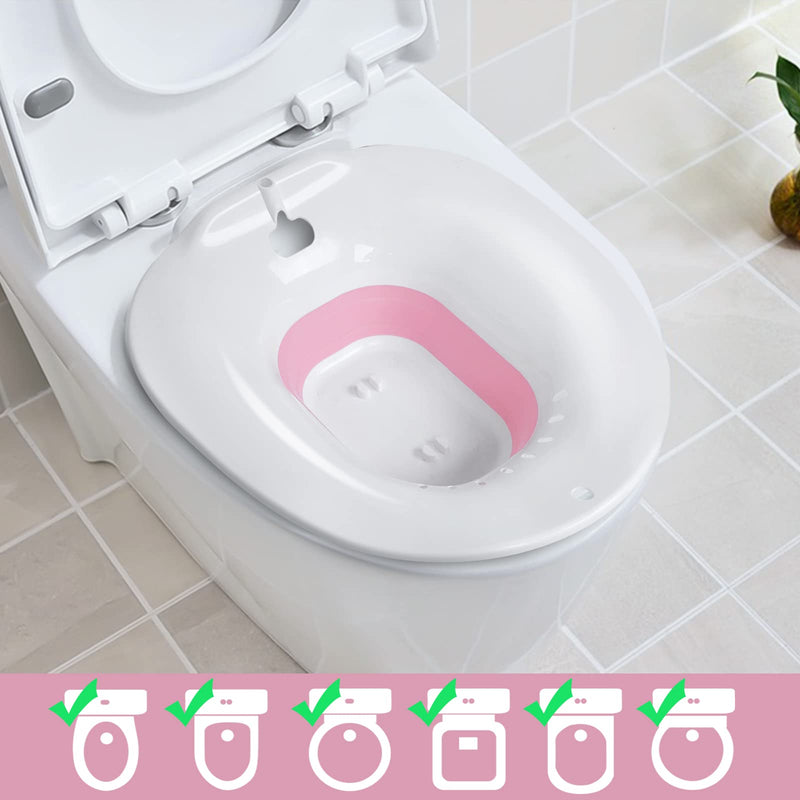 Foldable Sitz Bath for Toilet Seat, Sitz Basin for Hemorrhoids, Postpartum Care, Perineum Treatment, Cleansing & Detox, Yoni Steam Seat Fits Standard Toilets, Vaginal/Anal Soaking Steaming Seat - NewNest Australia