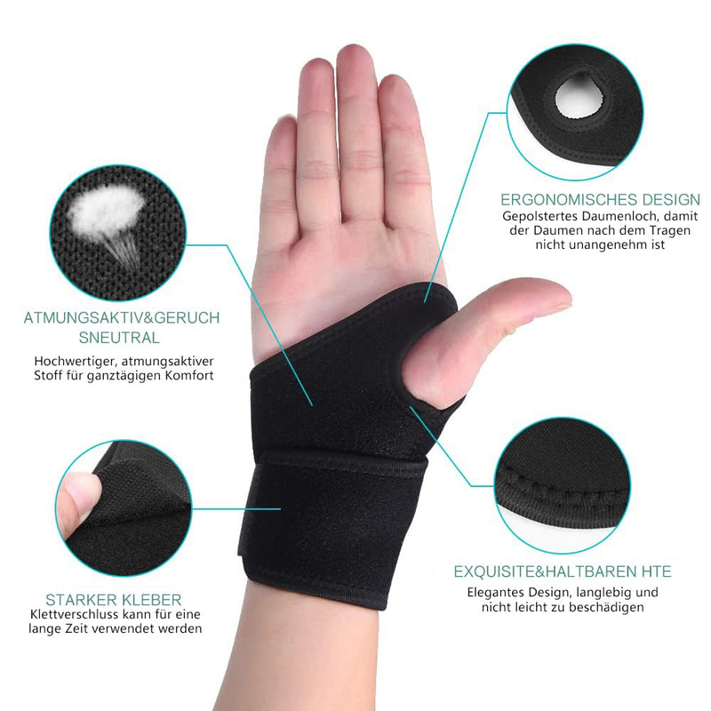 Wrist Bandages, Compression Bandage For Pain Relief, Wrist Support For Sports, Fitness, Weight Sports And Everyday, Wrist Wrap For Men And Women, Fits Left And Right Hand (Black) - NewNest Australia