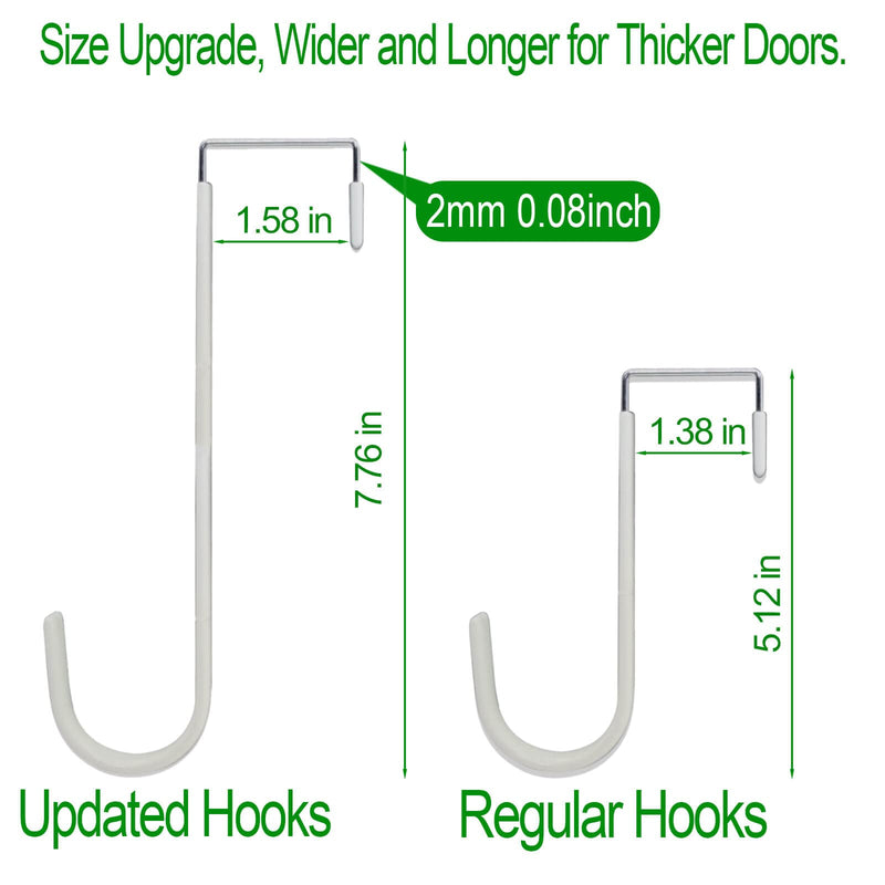 4 Pack Sturdy Over The Door Hooks, Widen and Lengthen Door Hanger, White Door Hooks for Hanging Towels, Clothes, Bags, Soft Rubber Surface Prevents Scratches, for Bathroom, Living Room, Kitchen - NewNest Australia
