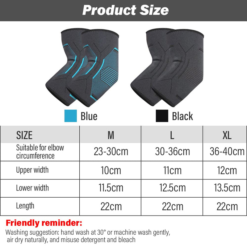Tofbs Elbow Brace, 1 Pair, Elbow Support For Men Women, Elastic Compression Elbow For Tennis Elbow, Golfer'S Elbow, Weightlifting, Bodybuilding, Arthritis, Tendonitis (Black, L) - NewNest Australia