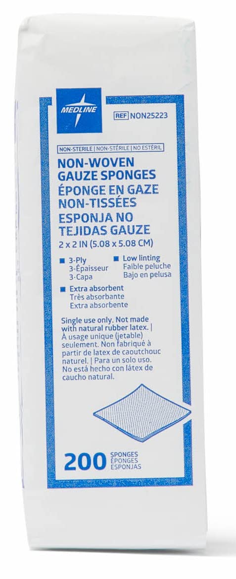 Medline NON25223Z Gauze, Sponge, Avant, 2" x 2", 3Ply, Ns, Lf (Pack of 200) - NewNest Australia