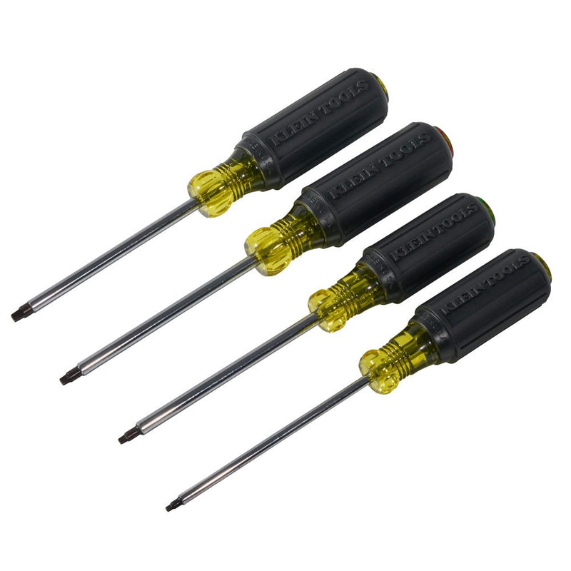 Klein Tools 85664 Screwdriver Set, Square Recess with Color Coded Handles and Heat Treated, Chrome Plated Shafts, 4-Piece - NewNest Australia