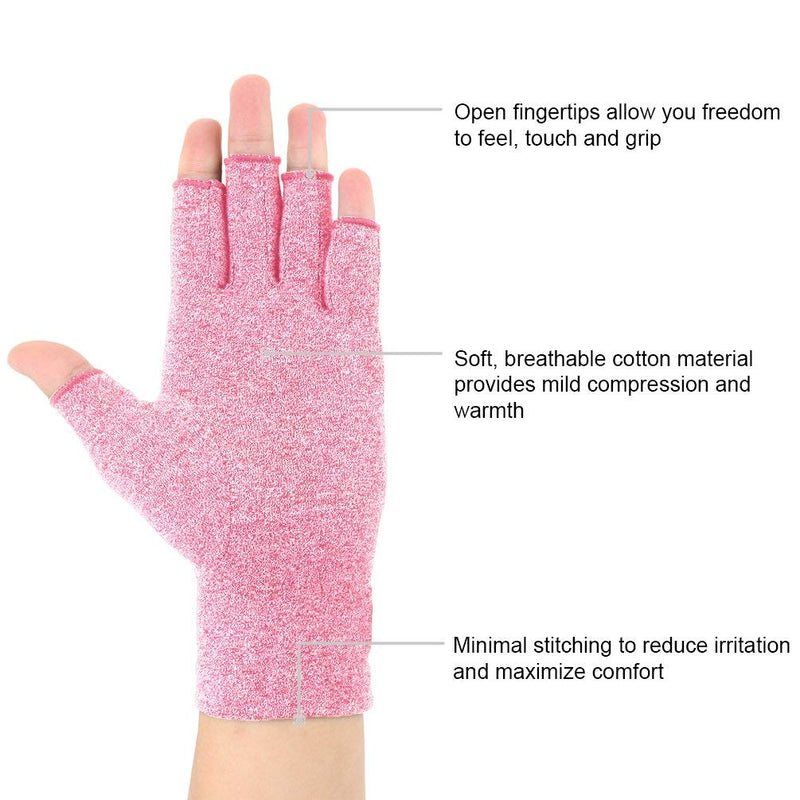 Brace Master 2 Pairs Arthritis Gloves, Compression Gloves Support and Warmth for Hands, Finger Joint, Rheumatoid Pain Relief, Osteoarthritis, RSI, Carpal Tunnel (M, Pink) M - NewNest Australia