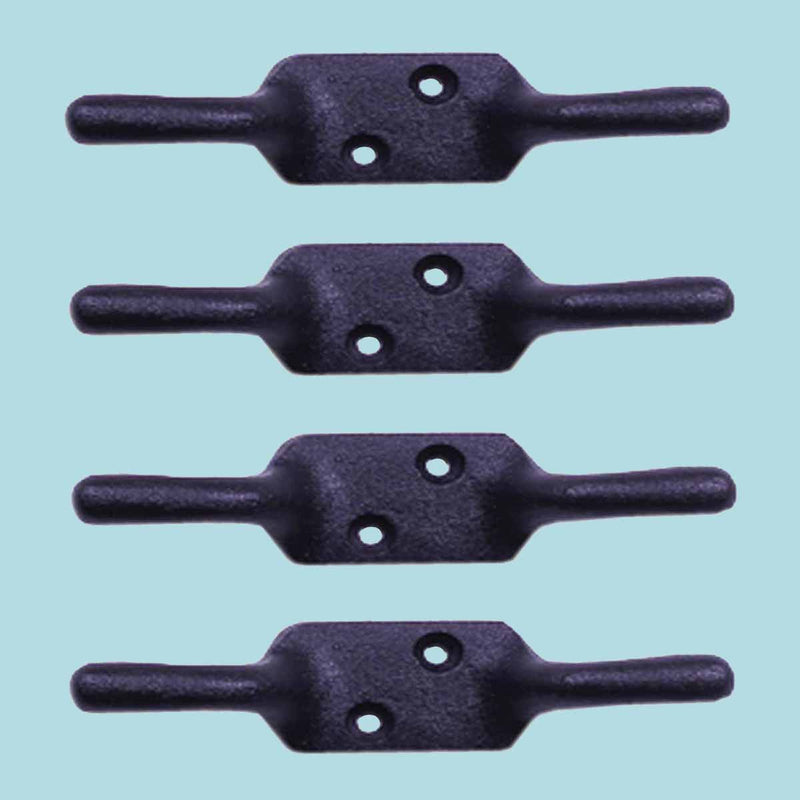 NewNest Australia - 4 Window Hooks Black Wrought Iron Cleat Hook Set of 4 | Renovator's Supply 