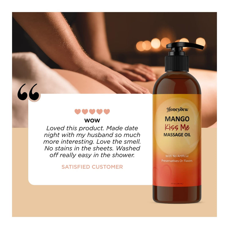 Enticing Sensual Massage Oil for Couples - Alluring Mango Scented Couples Massage Oil and Moisturizing Body Oil for Women and Men - Nourishing Full Body Massage and Romantic Gift for Her and Him - NewNest Australia