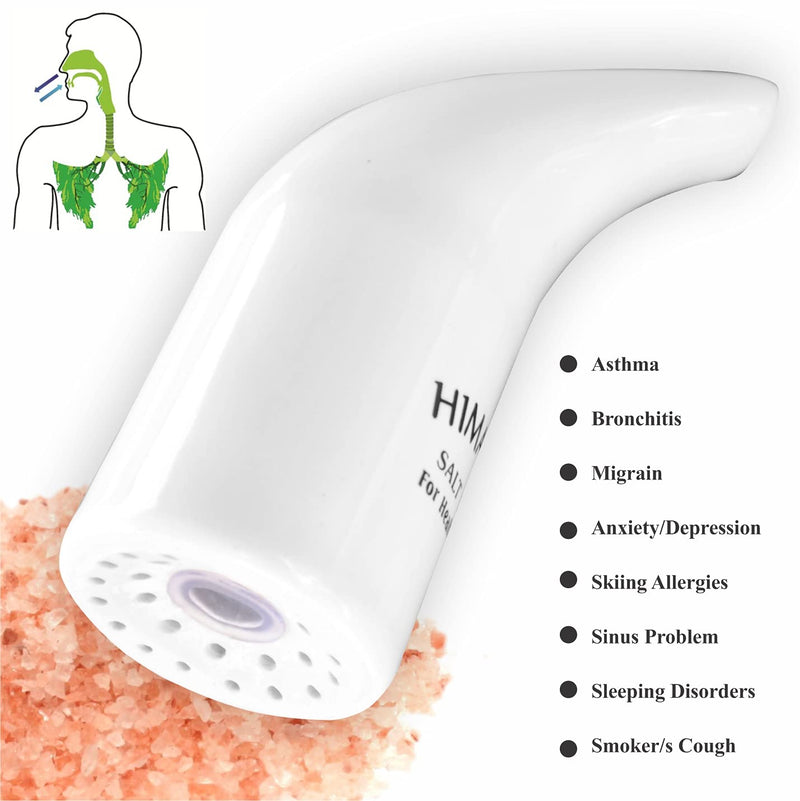 Health Original Himalayan Salt Inhaler Pipe Ceramic Filled with 100% Pure Himalayan Salt - with hygienic with 200Grm Salt Free (Pack of 1 Salt Inhaler) 200 g (Pack of 1) - NewNest Australia