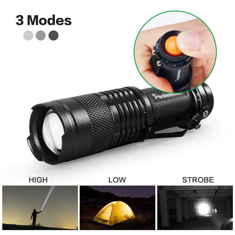 10 Pack Mini Flashlights Small LED Flashlight 300 Lumen Portable Tactical Zoomable Pocket Torch Lantern Adjustable Focus Light for Kids Child Camping Emergency Travel Hiking Torch Light - NewNest Australia