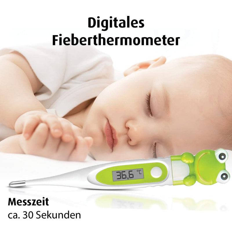 Reer 9808 Digital Fever Thermometer for Baby, Flexible Tip, with Cute Frog Motif, Digital Fever Thermometer, Frog, 1 Piece (Pack of 1) - NewNest Australia