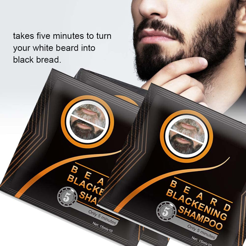 Pack of 5 Beard Shampoo, Beard Dye, Beard Blackening Dye Natural Black Only 5 Minutes (75ML) - NewNest Australia