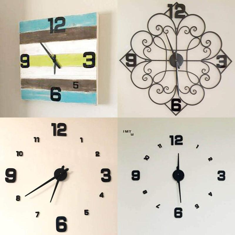 NewNest Australia - Mintime Modern Frameless DIY Wall Clock Large 3D Wall Watch Mirror Numbers for Home Office Decorations Black-005 