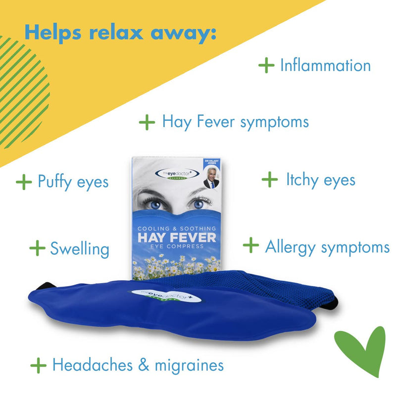 The Eye Doctor Allergy Relief Pack - Reusable Cold Eye Compress & 20x Single Use Eye Wipes for Allergy & Hayfever - Inflammation, Watery Itchy Eyes, Headaches & Migraines - Cooling Soothing Therapy Mask & 20 Wipes - NewNest Australia
