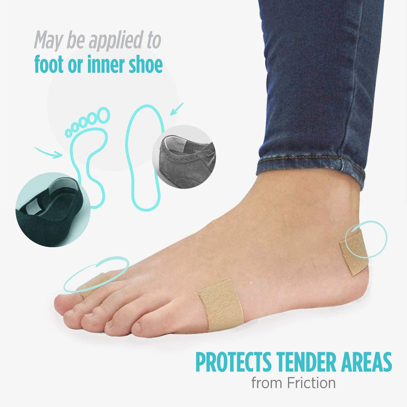Comfort Zone Super Moleskin Padding, Protects Tender Areas of The Foot from Friction, Light Brown, 3 Count, Pack of 3 - NewNest Australia