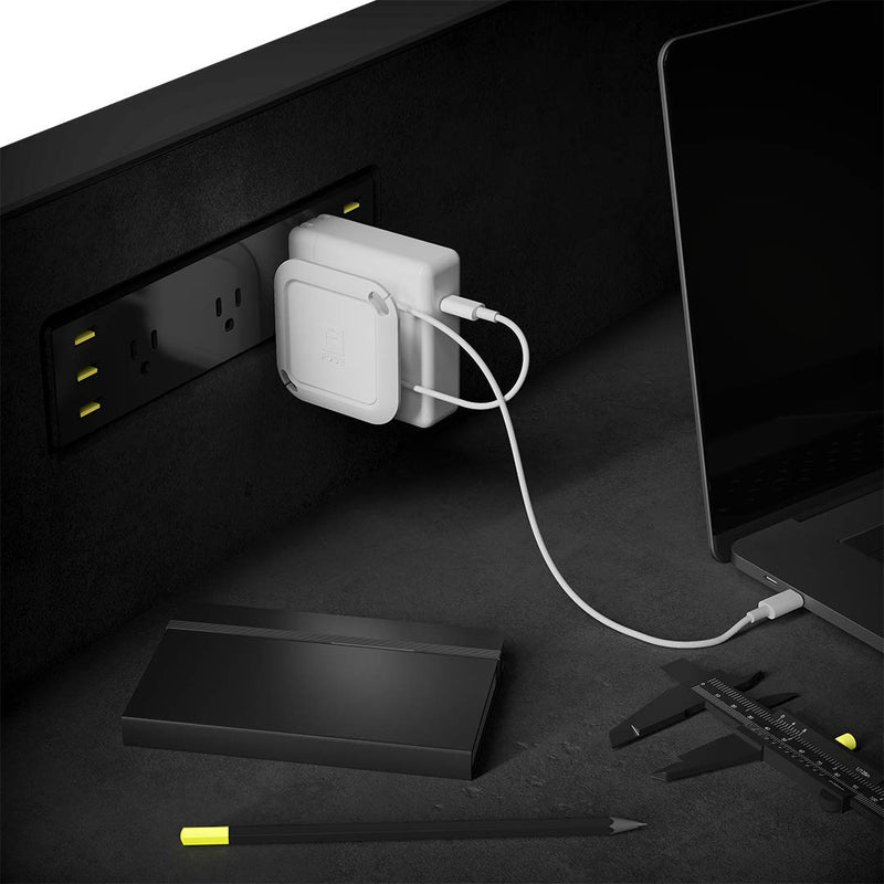 Fuse Reel The Side Kick Collapsible Charger Organizer and Travel Accessory Compatible with MacBook and PC Charging Cords and Adapter Cable Management White - NewNest Australia