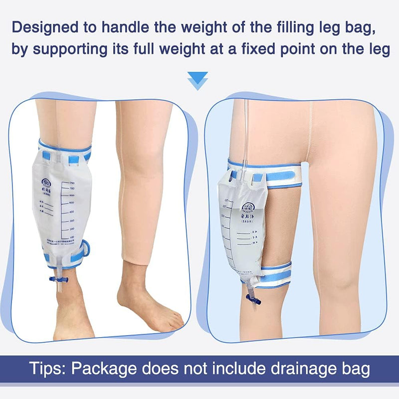 Catheter Leg Bag Holder Foley Catheter stabilization Device Cath Secure Urine Drainage Bag Support Fix Straps Urinary Band with Soft Elastic Fabric Inside Anti Slip (Pack of 2) - NewNest Australia