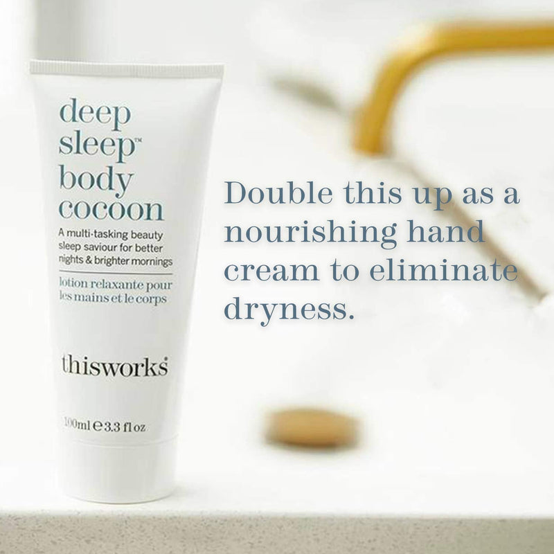 This Works Deep Sleep Body Cocoon: A Nourishing Body Moisturiser With Skin-Soothing Shea Butter, Infused With Relaxing Lavender and Calming Chamomile Essential Oils for a Restful Nights Sleep, 100ml - NewNest Australia