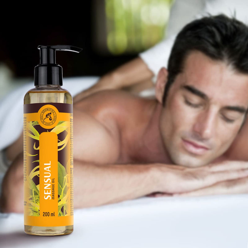 Sensual Massage Oil 200 Ml - 100% Natural Ylang Ylang Oil & Jojoba Oil - Wonderful Fragrance - Sensual Partner Massage - Natural Cosmetics - Massage Oils For Excitement - NewNest Australia