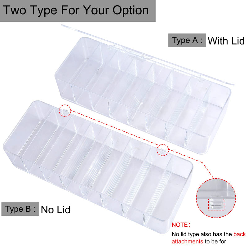 Acrylic Electronics Organizer-8 Sections Clear Cable Storage Bin Box,Cord Management Holder,Desk Storage Accessories with 20 PCS 6 Inch Reusable Fastening Fabric Cable Tie Straps Cord Wraps (With Lid) Box With Lid - NewNest Australia