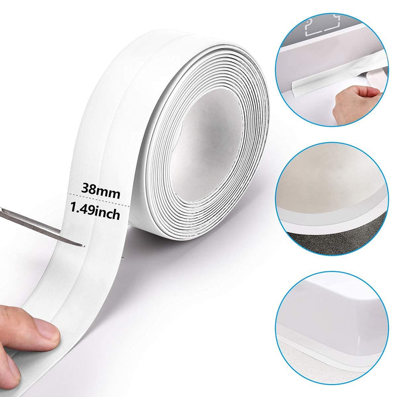 Bath & Kitchen Caulk Tape Sealant Strip,PVC Self Adhesive Tub and Wall Sealing Tape Caulk Sealer,Caulk Strip,sealant Tape,Shower Tile Sealer Adhesive sealant （2Pcs） - NewNest Australia