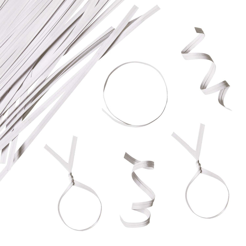 APUXON Paper Twist Ties Bread Ties for Party Cello Candy Bags Cake Pops - 200 PCS 5-inch - White 5inch - NewNest Australia