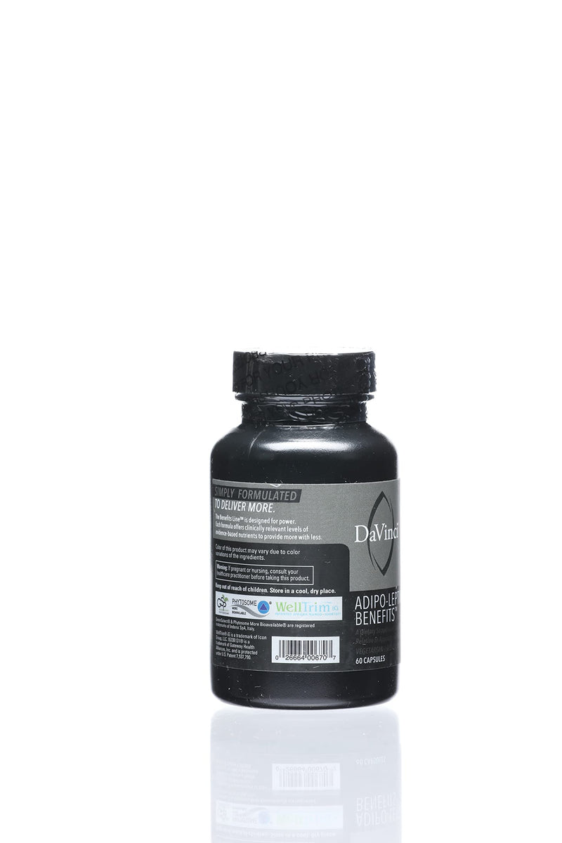 DaVinci Laboratories Adipo-Leptin Benefits, Green Tea Fat Burner Weight Loss Supplement + Green Coffee Bean Extract Appetite Suppressant, 60 Capsules - NewNest Australia