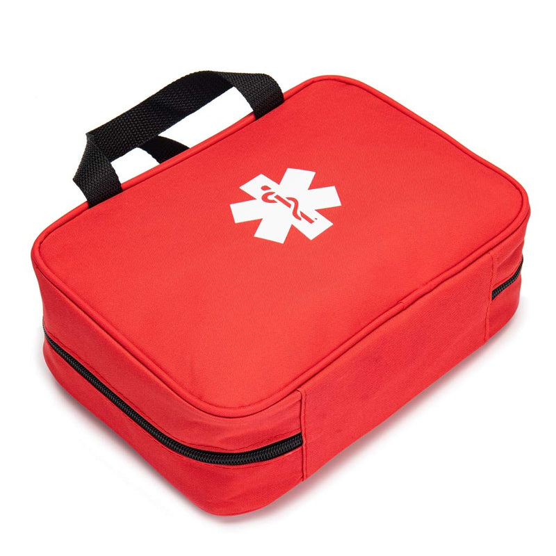 Jipemtra Red First Aid Bag Empty Travel Rescue Pouch First Responder Storage Medicine Emergency Bag for Car Home Office Kitchen Sport Outdoors (Red with Folders) Red With Folders - NewNest Australia