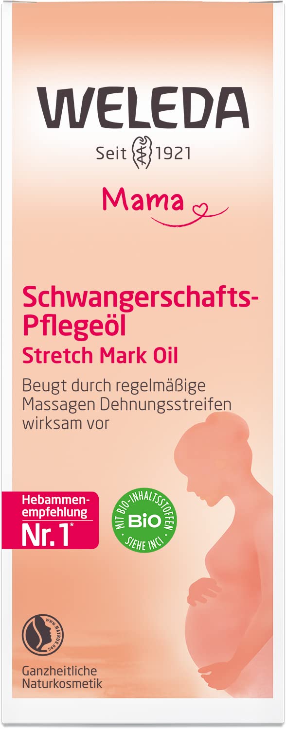 Weleda Organic Mama Pregnancy Care Oil - Natural Cosmetics Massage Pregnancy Oil for Preventing Stretch Marks on the Stomach, Thighs and Chest (1 x 100 ml) - NewNest Australia