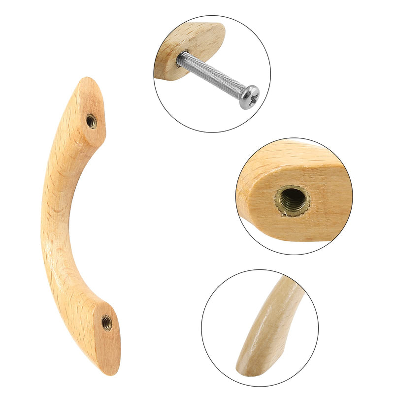 Uenhoy 10 Pcs Wooden Drawer Pulls Handles Solid Wood Handles for Kitchen Cabinets and Drawers - 3-3/4" Length, 2-1/2” Hole Spacing 2 1/2" Hole Center - NewNest Australia
