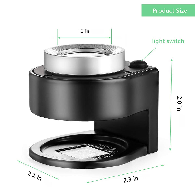 30X Coin Magnifier, USB Rechargeable 6 Lights Portable Metal Eye Loupe Sewing Magnifying Glass for Textile Optical Jewelry Tool Coins Currency Stamps (Black) - NewNest Australia