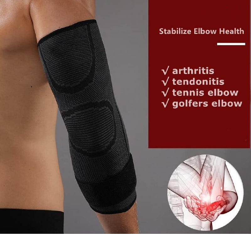 Solo Actfit Breathable Elbow Support With Velcro Fastening, Elbow Brace Adjustable, Compression Arm Supports For Tendonitis, Golf, Tennis, Weightlifting (Black X Single, L/Xl) - NewNest Australia