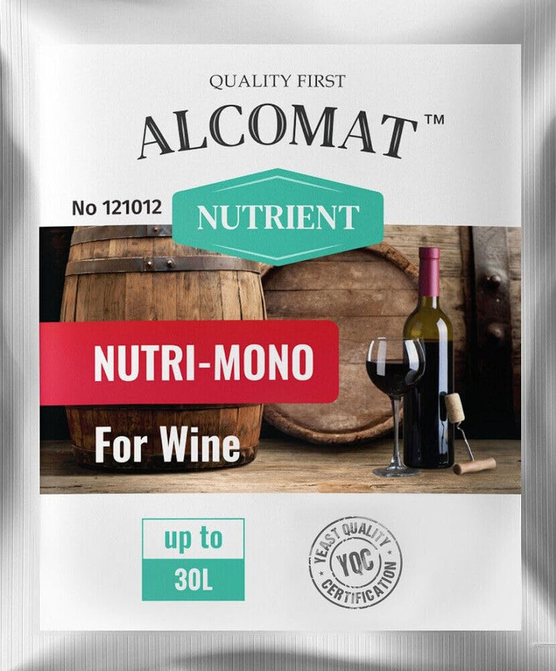 Alcomat wine yeast universal yeast HAT 17% + nutrient Nutri Mono | yeast food | Fermenting yeast distilling yeast wine yeast, high alcohol tolerance | for Wine | 2 pack set - NewNest Australia