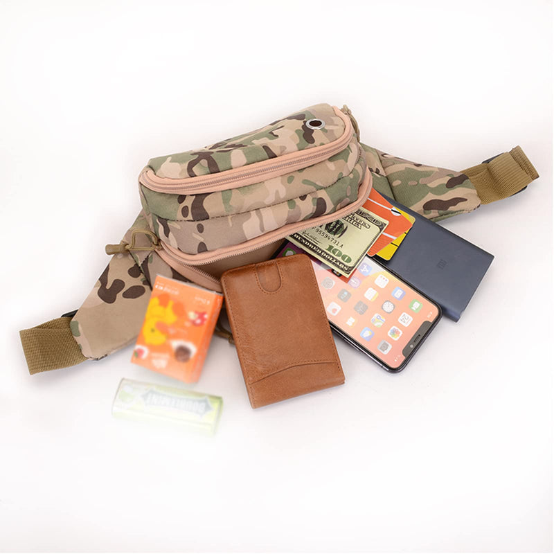 DAITET Fanny Pack for Men&Women, Crossbody Waist Bag with Adjustable Belt, Large Capacity Bum Bag for Traveling Hiking Cycling Workout Casual(Classic Khaki) Classic Khaki Oxford Cloth - NewNest Australia