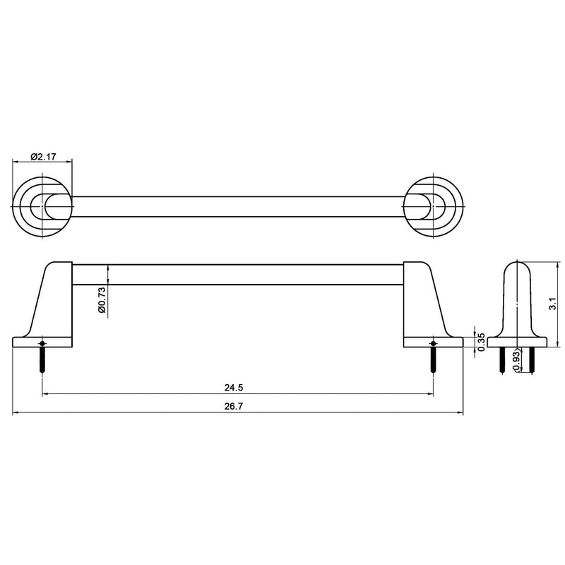 Laguna Brass Bathroom Accessories 24" Towel Bar, Brushed Nickel Finish - NewNest Australia