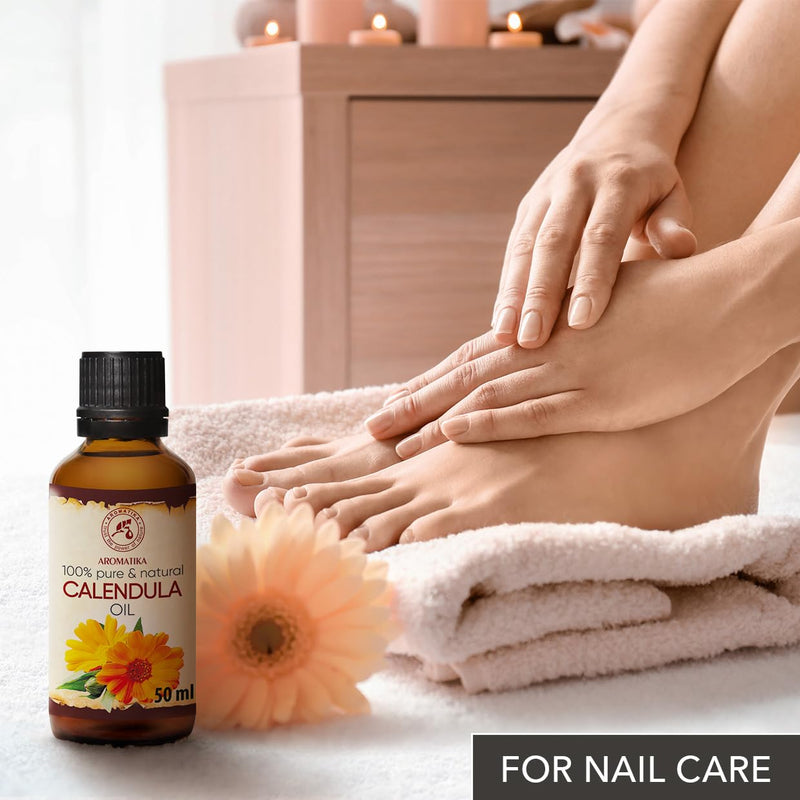 Marigold Oil 50Ml - Calendula Oil - 100% Pure - Calendula Oil - Base Oil - Calendula Officinalis - Marigold Oil For Face - Nails - Hands - For Beauty - Massage - Cosmetics - Body Care - NewNest Australia