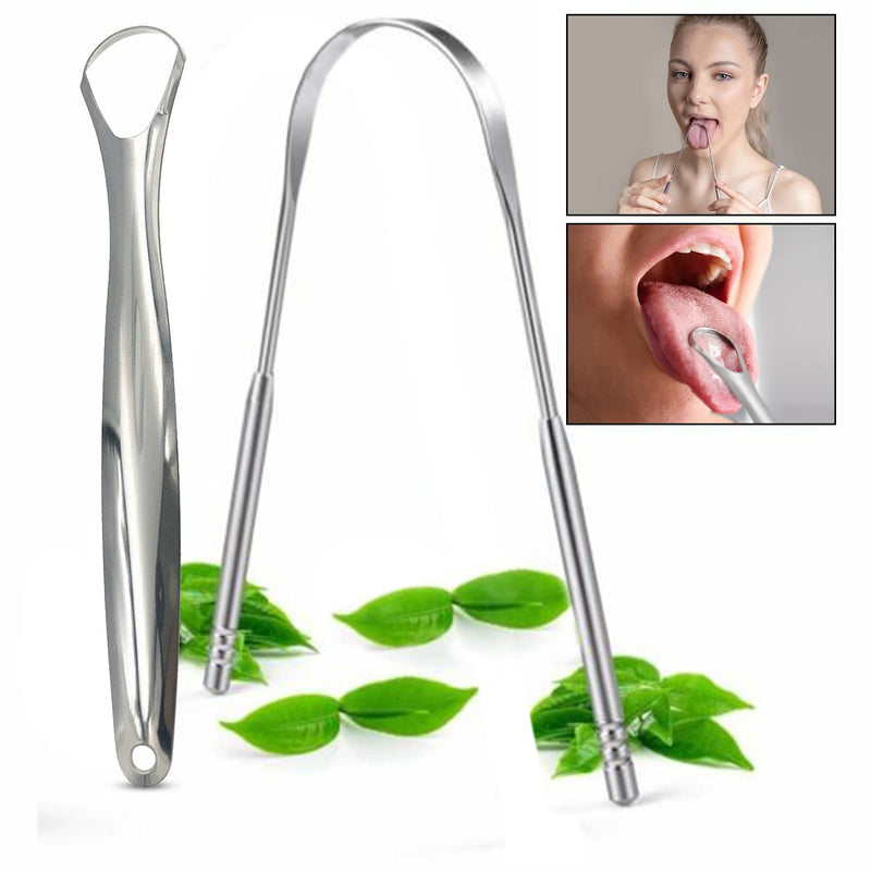 ZEEX Tongue Scraper – 2-Pack Metal Tongue Scraper for Daily Cleaning – Stainless Steel Tongue Scrapers for Adults – Tongue Cleaner for Fresh Breath and Plaque Removal - NewNest Australia