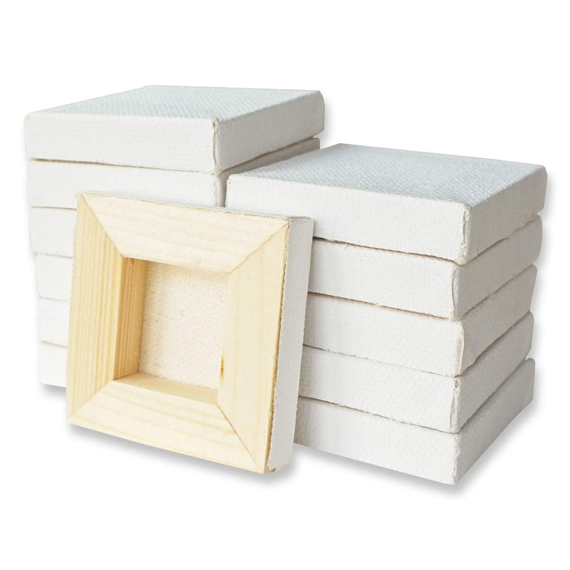 LWR CRAFTS Mini Stretched Canvas 2" X 2" Pack of 12 2"x2"x12 - NewNest Australia