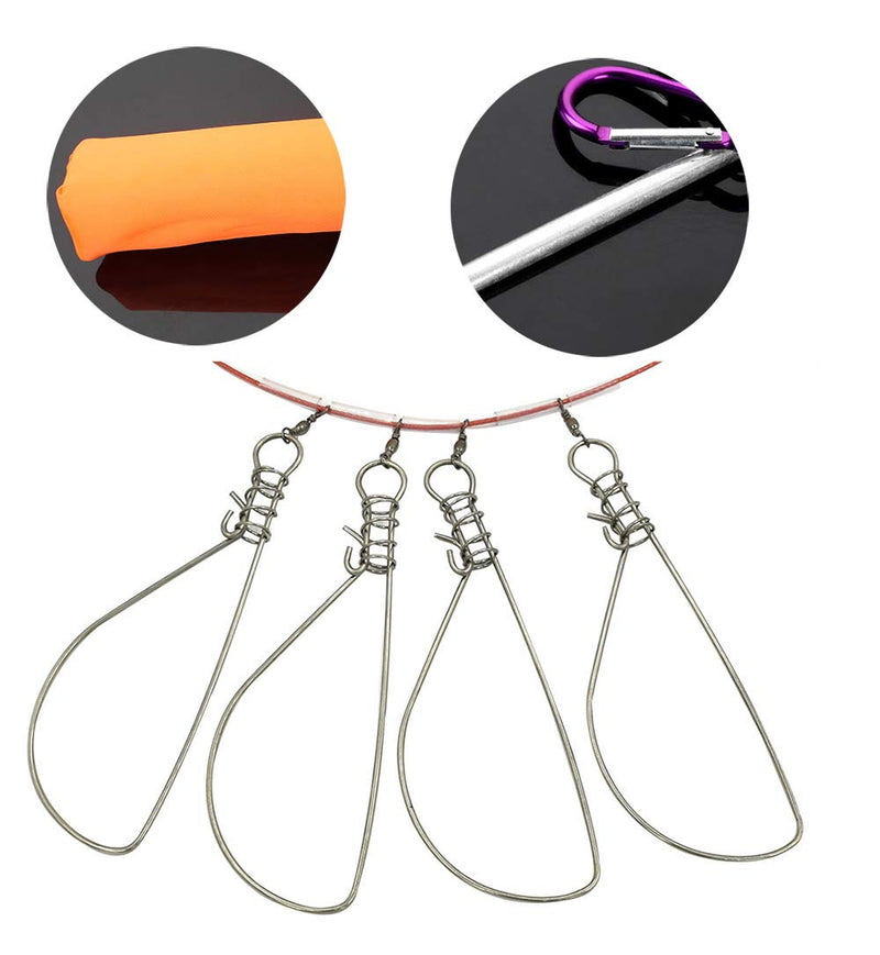 Stainless Steel Fishing Stringer Live Fish Lock, Big Fish Wire Rope Lock with Float and Plastic Handle (10 Snaps) - NewNest Australia