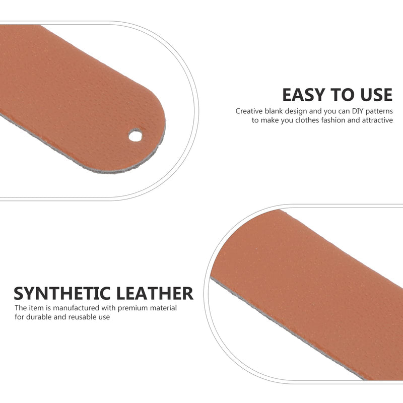 Didiseaon 100Pcs PU Leather Label Leather Blank Tag Label with Holes DIY Embossed Tag Clothing Embellishment Knit for Jeans Bags Shoes Hat Scrapbooking Crafts Accessories Brown - NewNest Australia