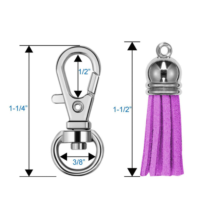 Selizo 150Pcs Swivel Hooks with Key Rings and Tassels Bulk for Keychain Crafts - NewNest Australia