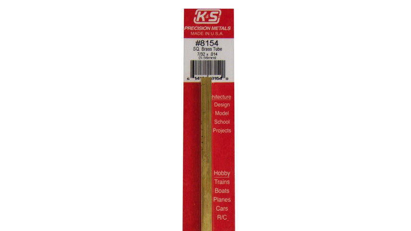 K & S PRECISION METALS 8154 7/32 x 12 SQ Brass Tube - NewNest Australia