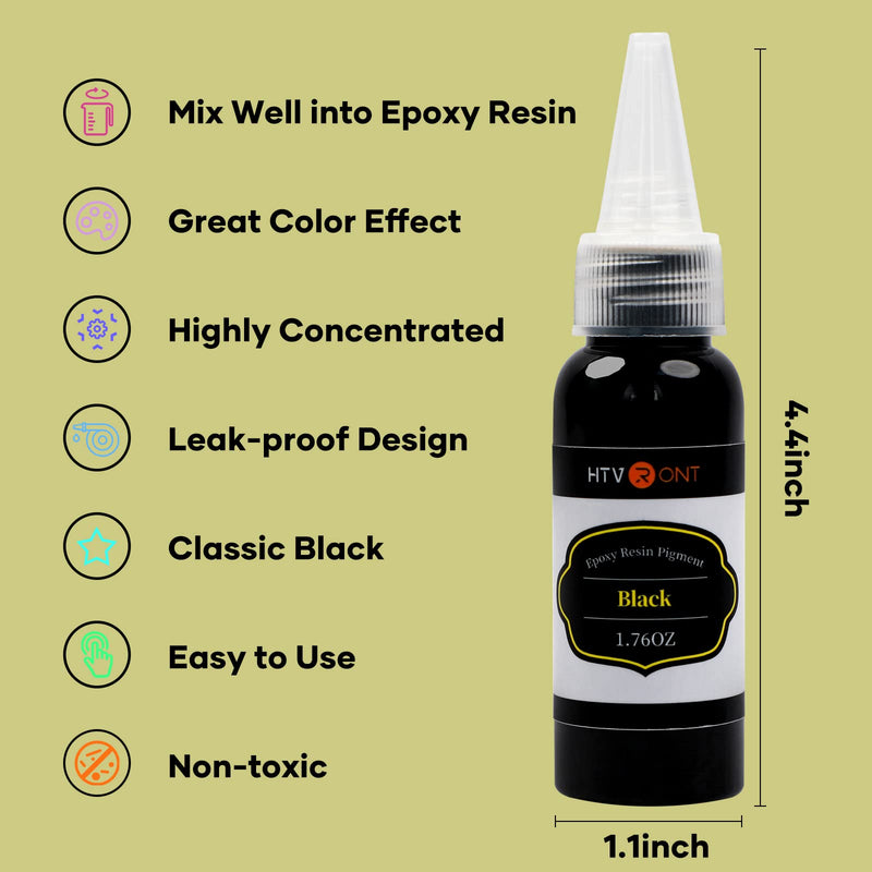 HTVRONT Black Epoxy Pigment - 1.76oz/50ml Black Resin Pigment Paste, Higher Concentrated & Easy to Mix Black Epoxy Dye for Resin Coloring, Tables, Tumbler - NewNest Australia