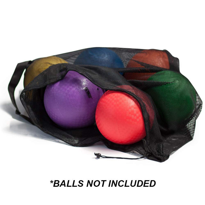 Extra-Large Mesh Sports Ball Drawstring Bag | Sports Equipment Bag with Adjustable Shoulder Strap for Gym Training, Soccer, Football, Basketball, Volleyball, Swimming Black - NewNest Australia