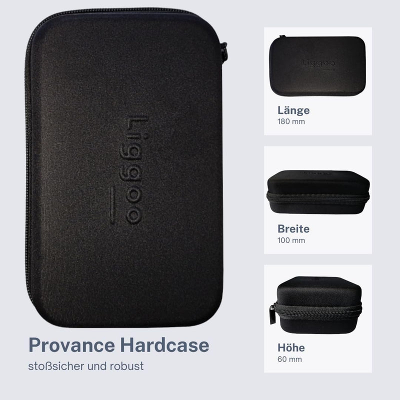 Protective bag hard case for razors shaving devices external dimensions 180 x 100 x 60 mm internal dimensions 175 x 95 x 58 mm shock protection integrated net and elastic band black (L) - NewNest Australia
