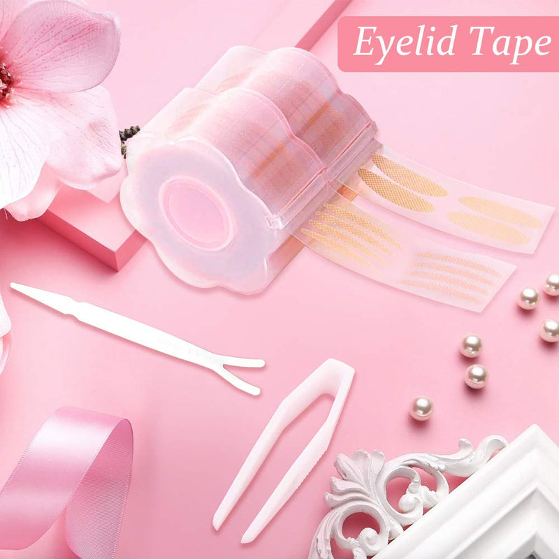 1200 Pcs Eyelid Tape, Invisible Double Eyelid Lift Strips Instant Eyelid Stickers, Self-Adhesive Eye Tapes Fiber for Hooded Droopy Uneven Mono-eyelids, Big Eye Tools with Fork Rods & Tweezers - NewNest Australia