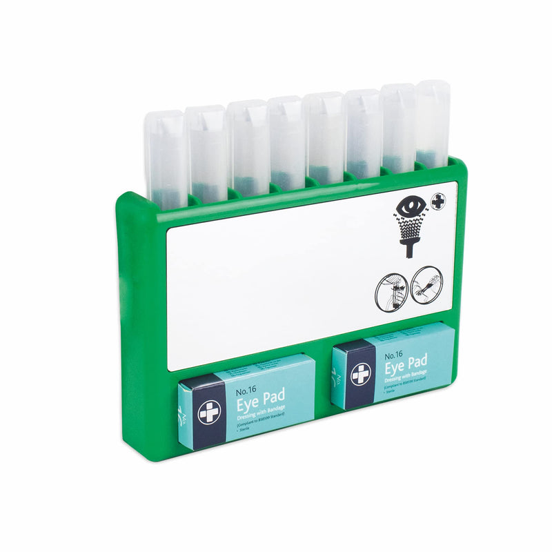 Reliance Medical REL908 Complete Eyecare Pod Station, Ideal for Minor Irritation, Sterile Saline Eye Wash Solution Kit | 20ml Pods. 24.5 cm H x 33 cm W x 2.5 cm D (Green) - NewNest Australia