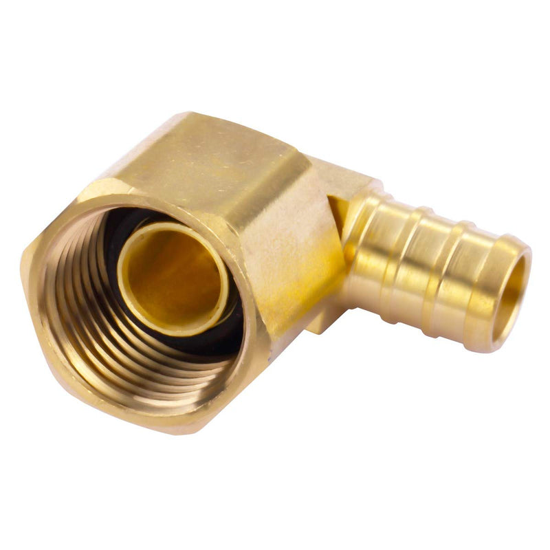 Litorange 2 PCS Lead Free Brass Construction 1/2" by 1/2-Inch Female Threaded PEX Pipe Barb FNPT Swivel Elbow Plumbing Connection Crimp Fittings - NewNest Australia