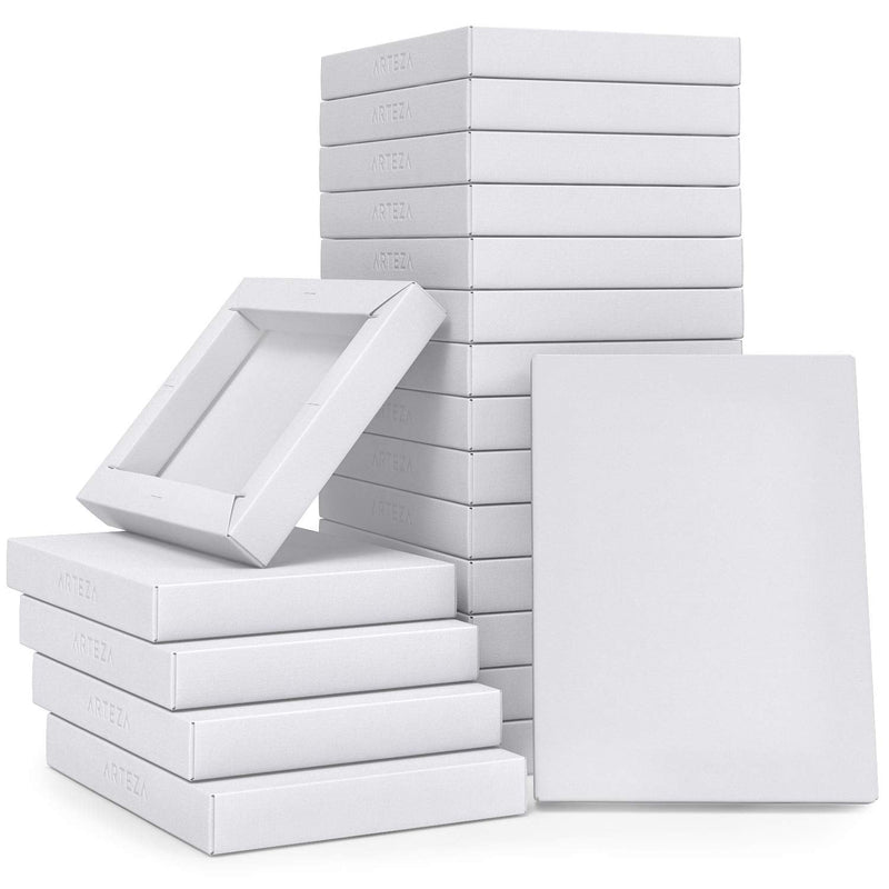 Arteza Mixed Media Paper Foldable Canvas Pad, 5x6.6 Inches, 20 Sheets, DIY Frame, Heavyweight Multimedia Paper, 228 lb, 370 GSM, Acid-Free, Art Supplies for Painting & Mixed Media Art 20 Count (Pack of 1) White - NewNest Australia