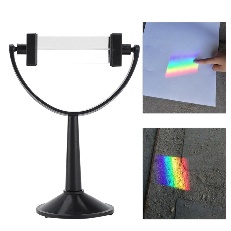 Optical Glass Triangular Prism with Stand for Teaching Light Spectrum Physics and Photo Photography Prism - NewNest Australia