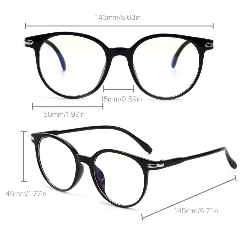 WONOLO Blue Light Blocking Glasses Matte Black Frame Clear Lens Anti Eyestrain Glasses Gaming Eyewear Retro Vision Care Anti Glare for PC Laptop Gamer Reading (Matte Black Frame Clear Lens) - NewNest Australia