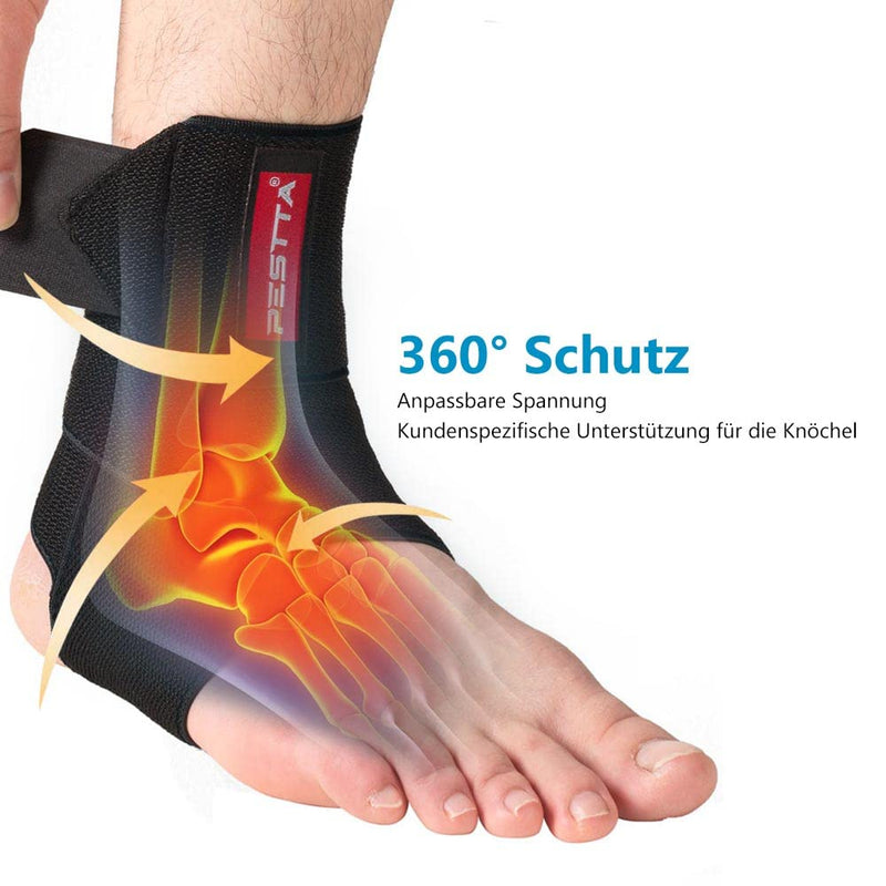 PESTTA Ankle Brace, Adjustable Foot Bandage, Flexible Ankle Brace, Ultra Thin Ankle Brace, Comfortable, Right and Left Ankle, Men and Women (Black, 1 Piece) - NewNest Australia
