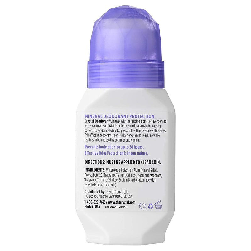 Crystal Mineral Deodorant Roll-On, Lavender & White Tea, Purple, 2.25 Fl Oz 2.25 Fl Oz (Pack of 1) - NewNest Australia